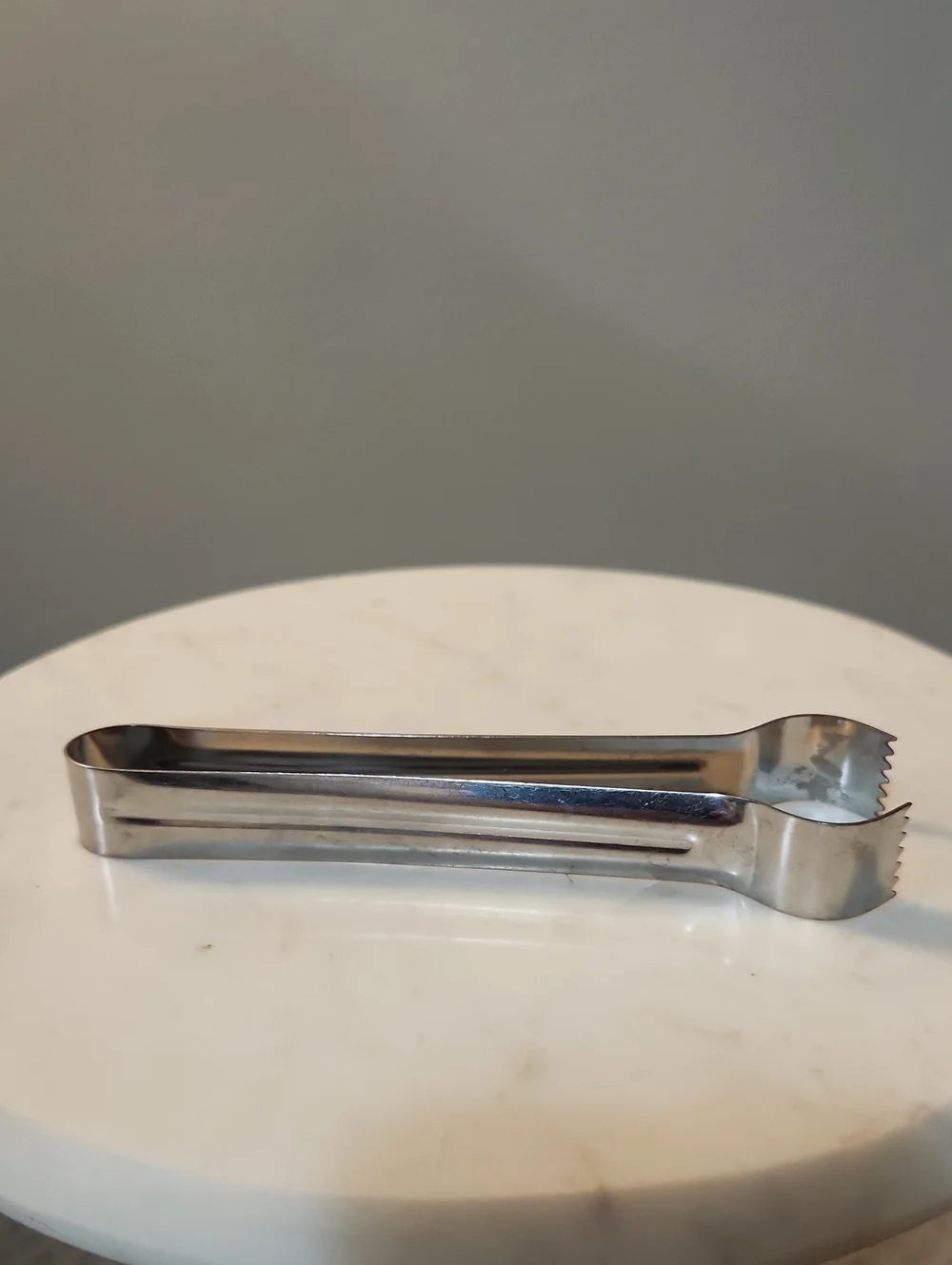 Vintage MCM Clear Textured Glass Ice Bucket Silver Tongs Teleflora